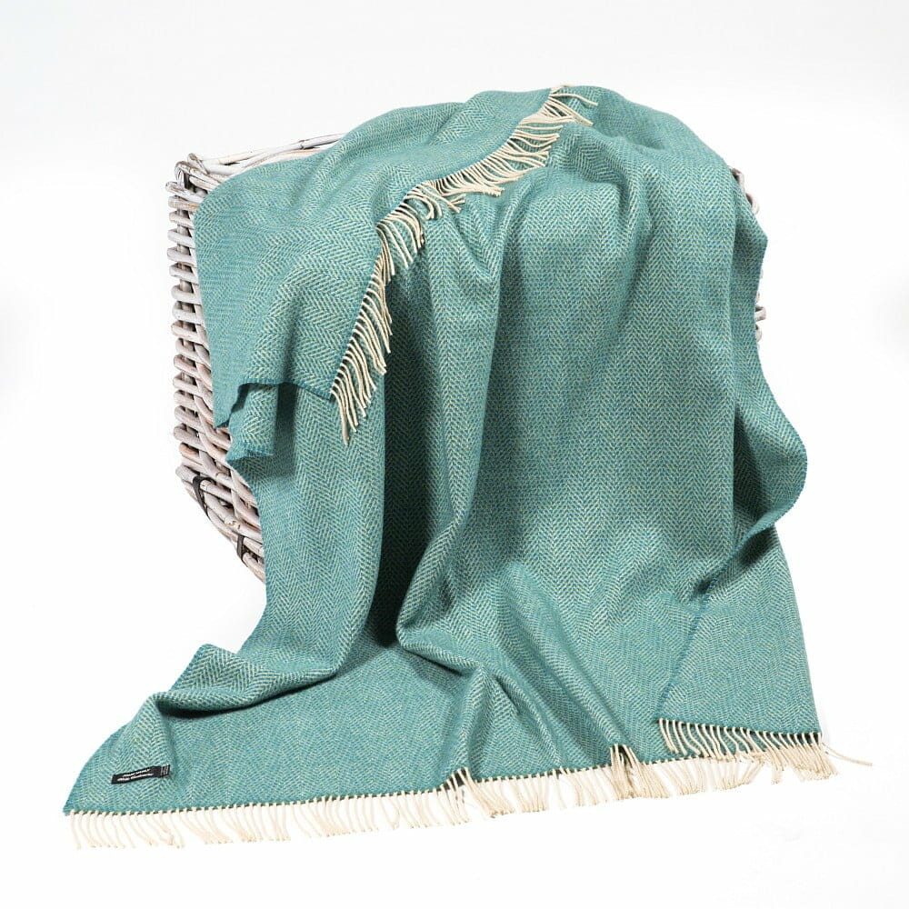 John Hanly Cashmere Blend Throw , Green