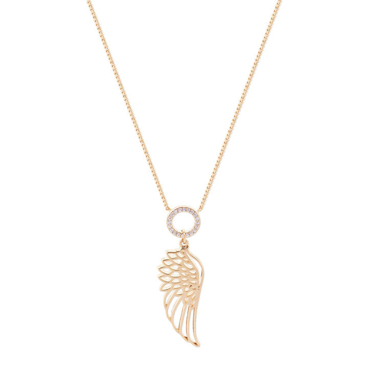 Tipperary Crystal Angel Wing & Crystal Circle Pendant