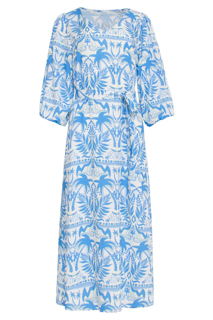 Smashed Lemon Midi Tropical Print Summer Dress