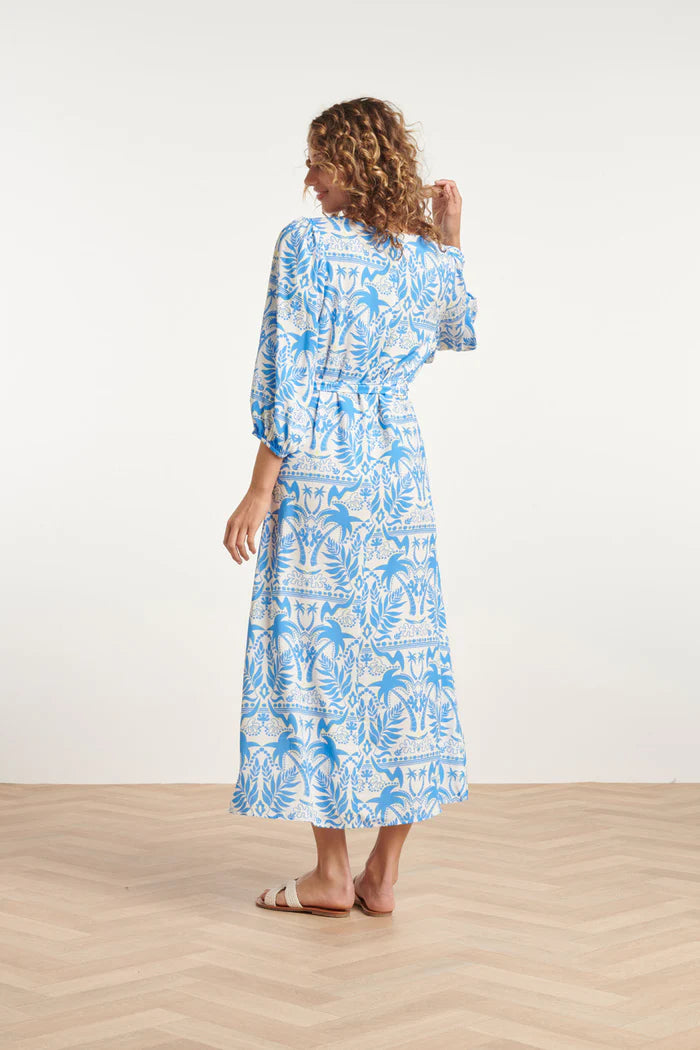 Smashed Lemon Midi Tropical Print Summer Dress