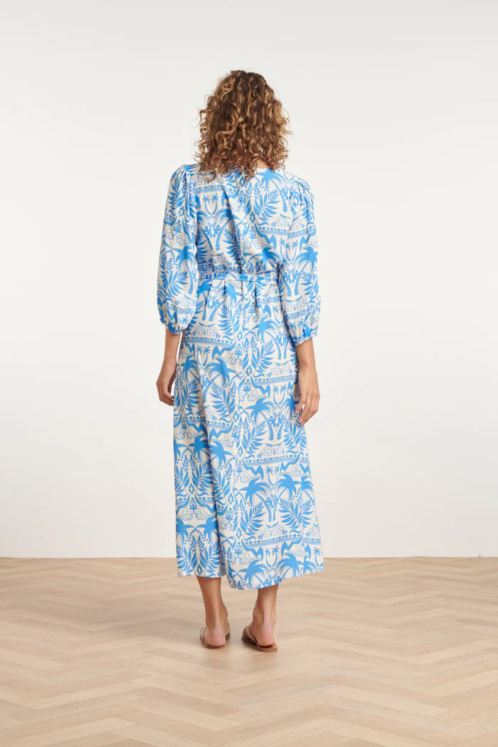 Smashed Lemon Midi Tropical Print Summer Dress