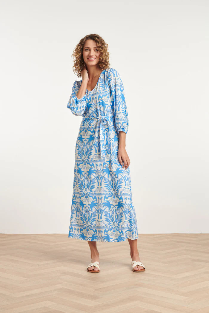 Smashed Lemon Midi Tropical Print Summer Dress