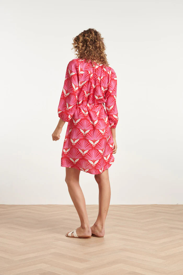 Smashed Lemon Retro Floral Print Knee Length Dress