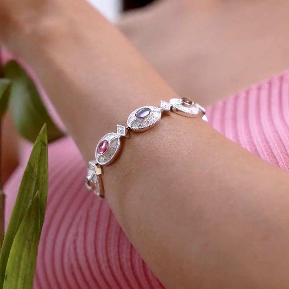 Newbridge Silverware Bracelet Multi Coloured Stone