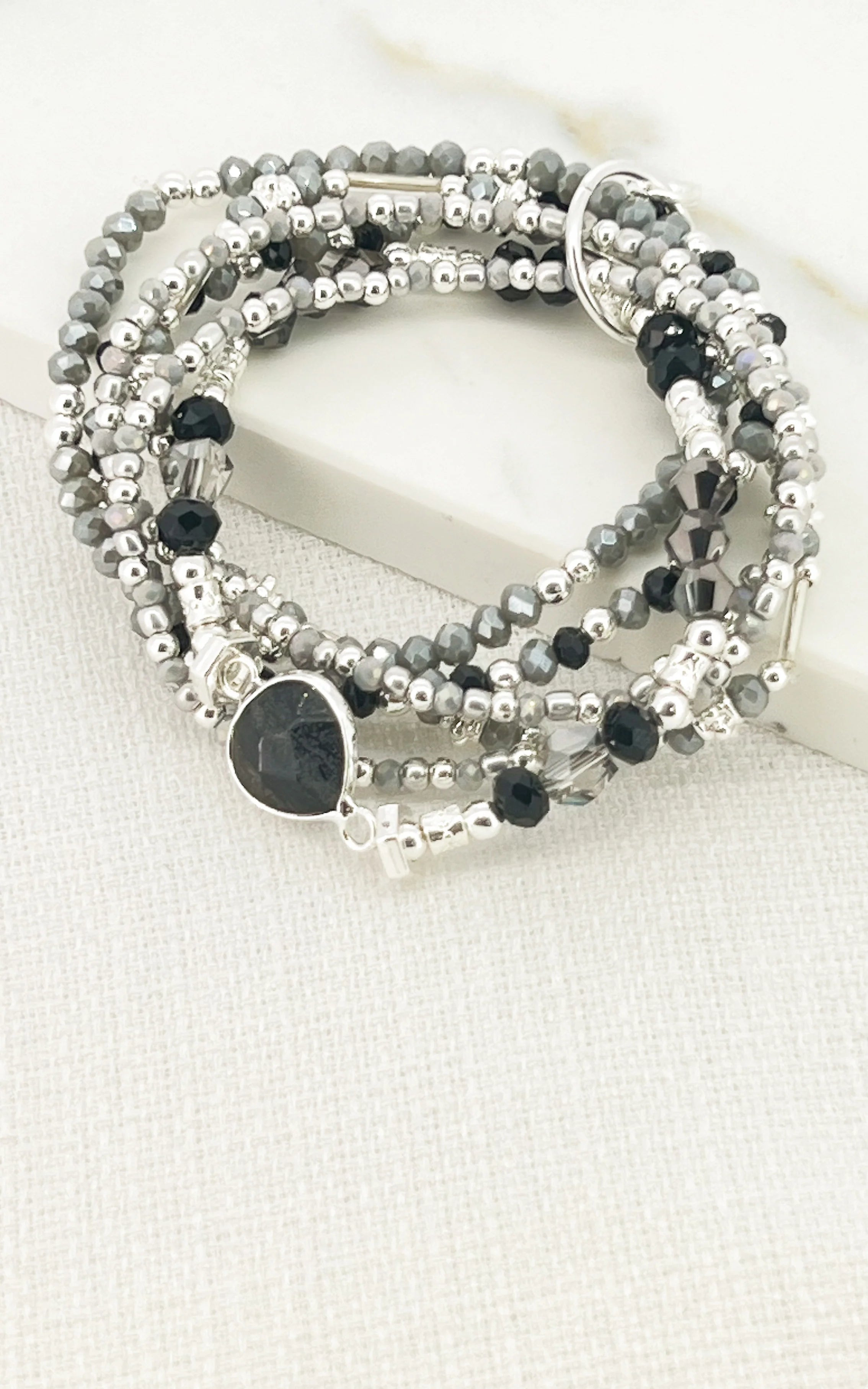 Envy Silver Beaded Bracelet