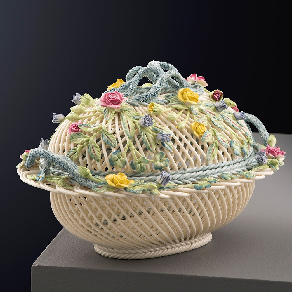 Belleek Classic Oval Covered Basket