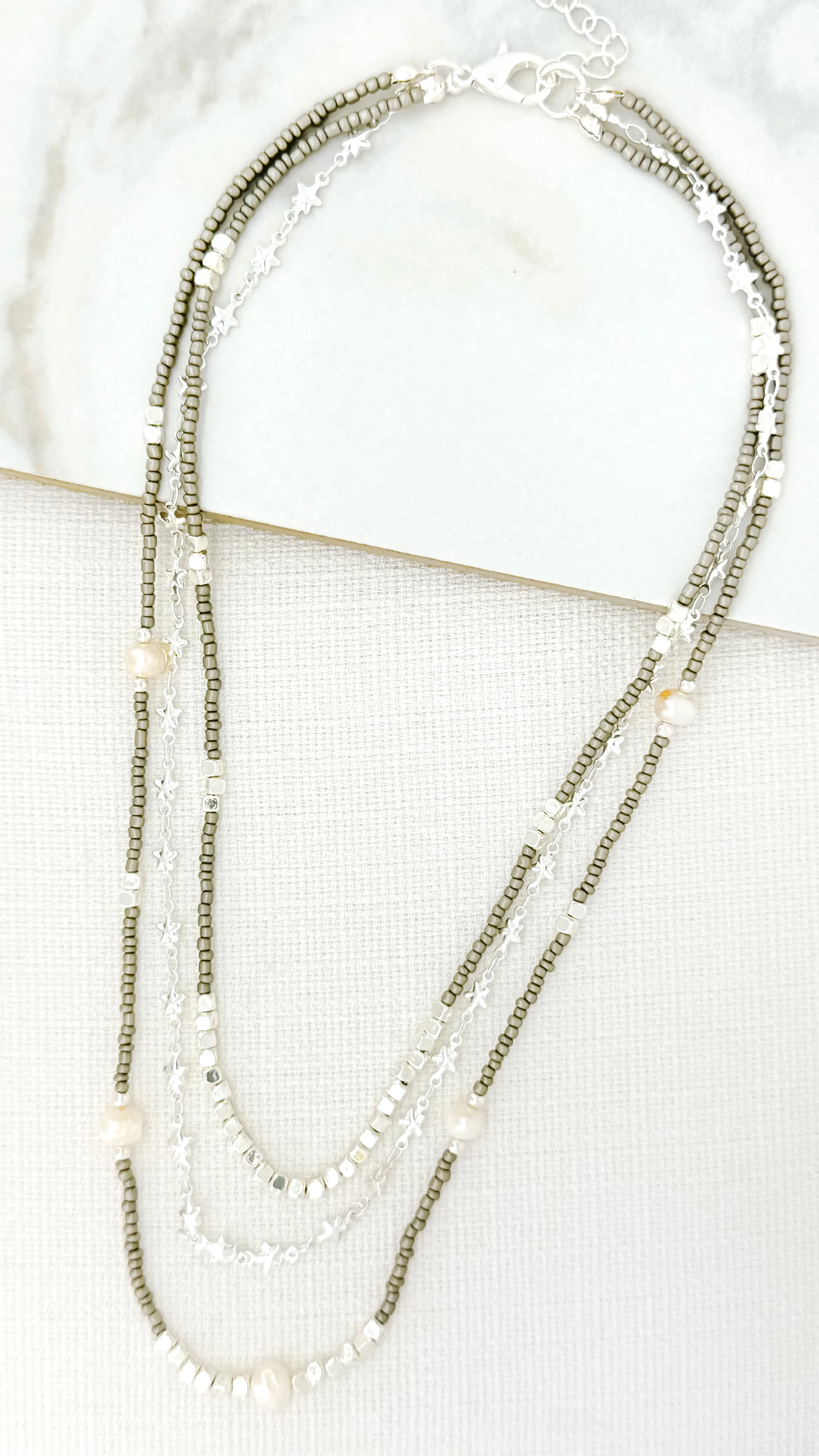 Envy Triple Layer Bead Necklace