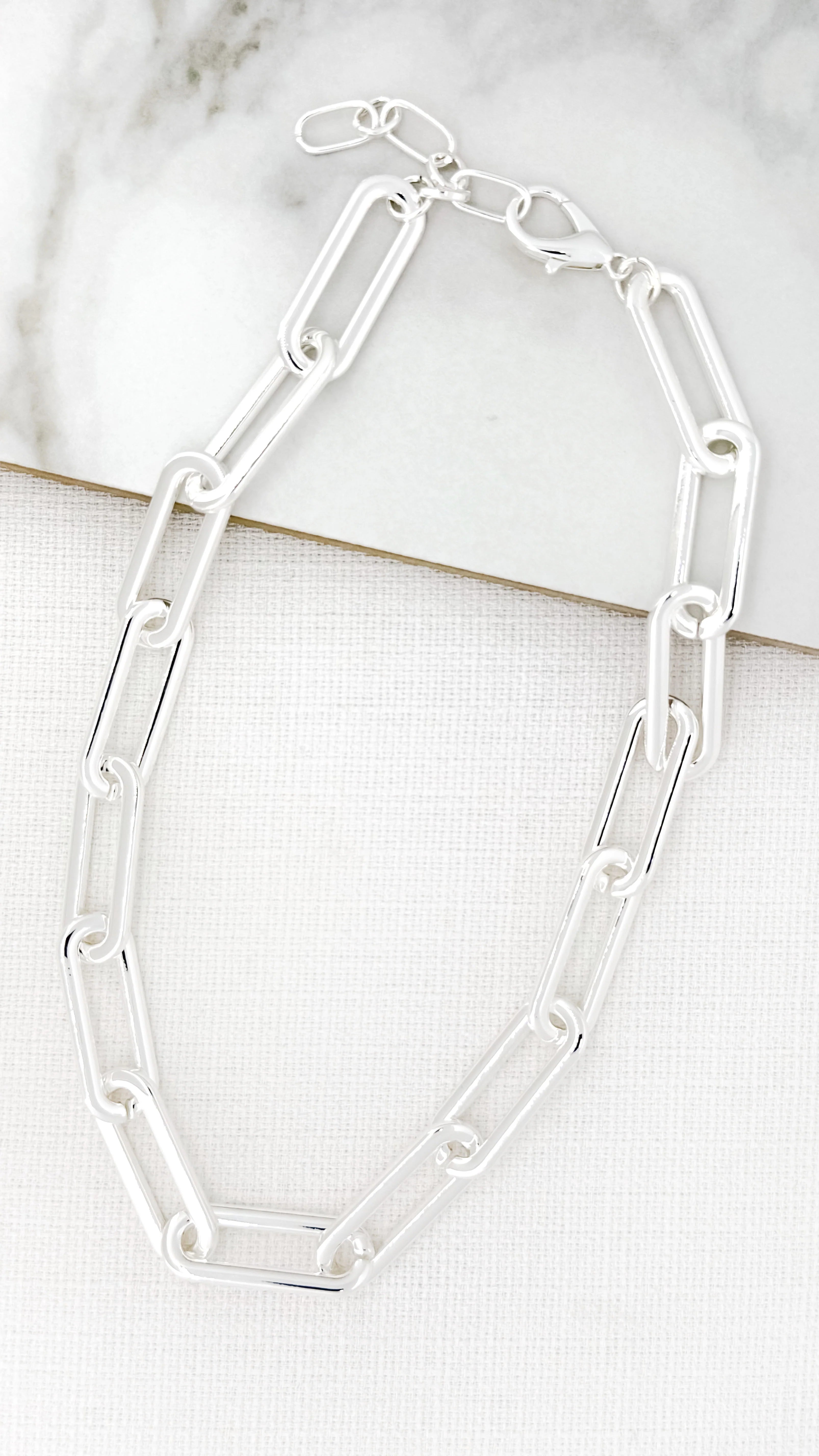 Envy Silver Large Link Necklace