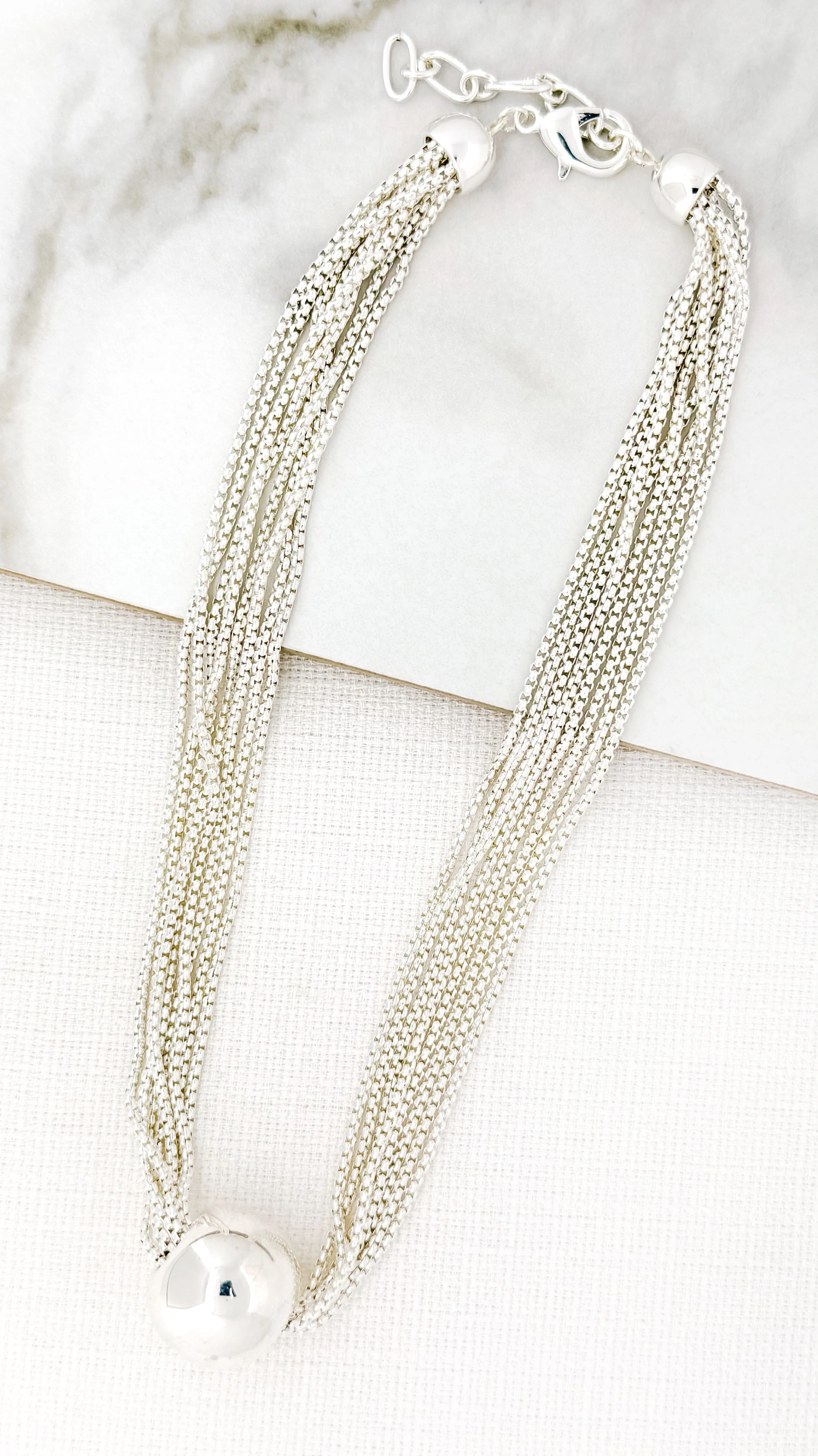 Envy Multi Chain Necklace , Silver