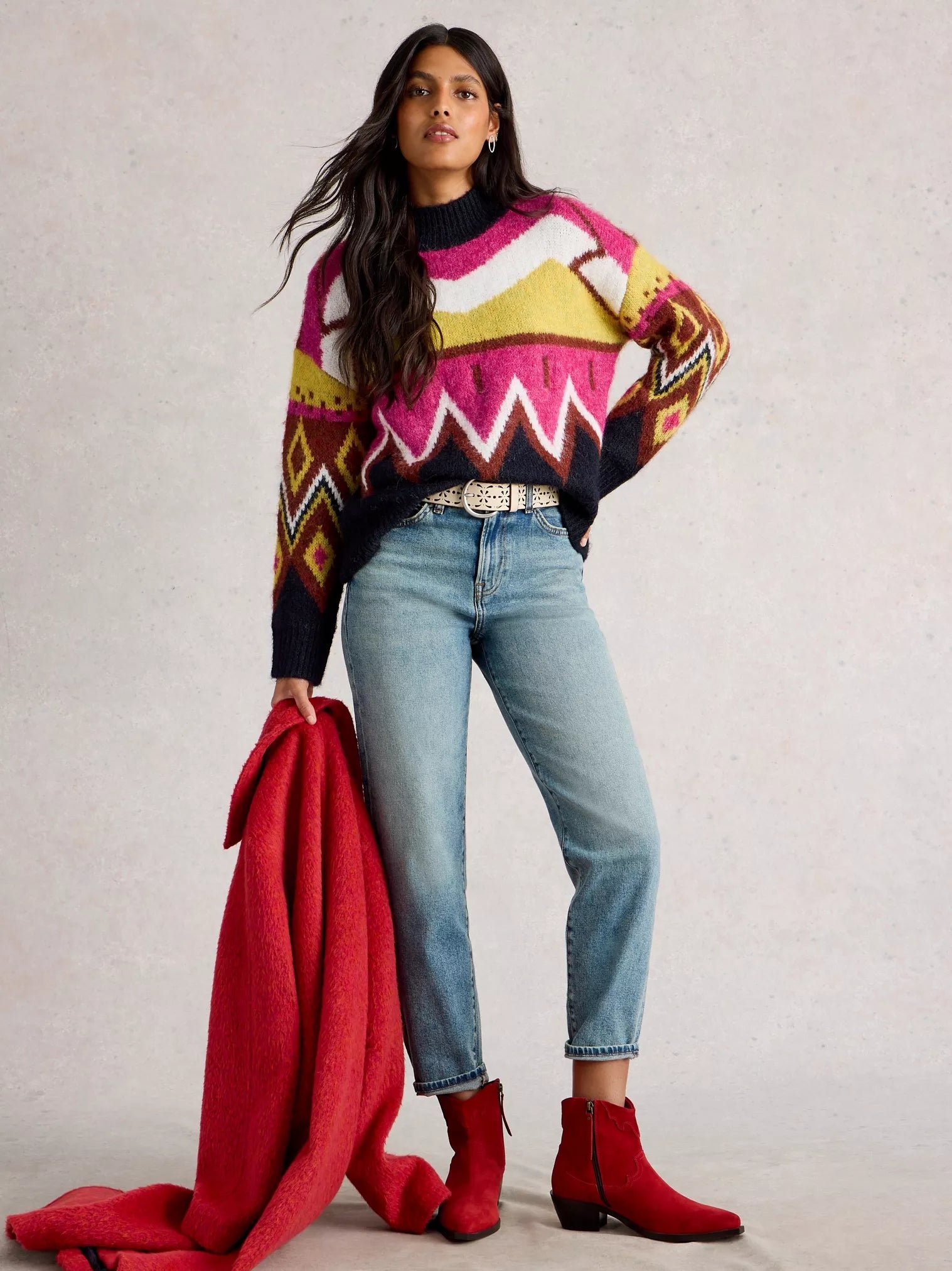White Stuff Alice Abstract Jumper