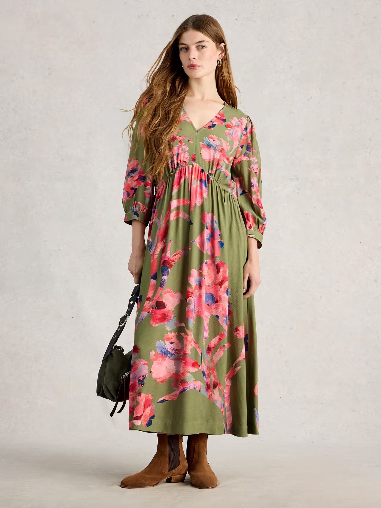 white stuff midi dress White Stuff Lucy Midi Dress, V-Neck Printed Dress