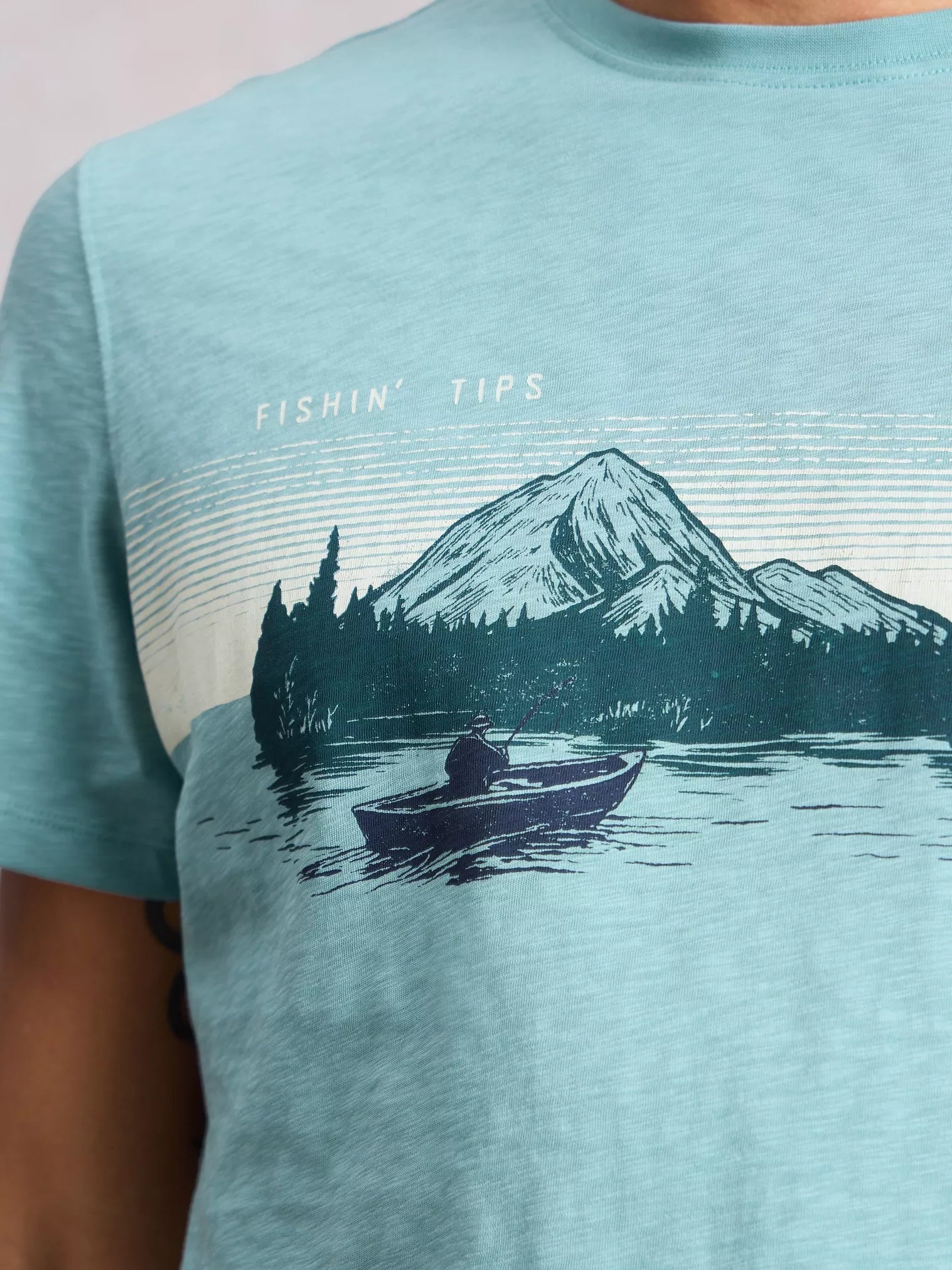 White Stuff Abersoch Fishing Graphic T-Shirt