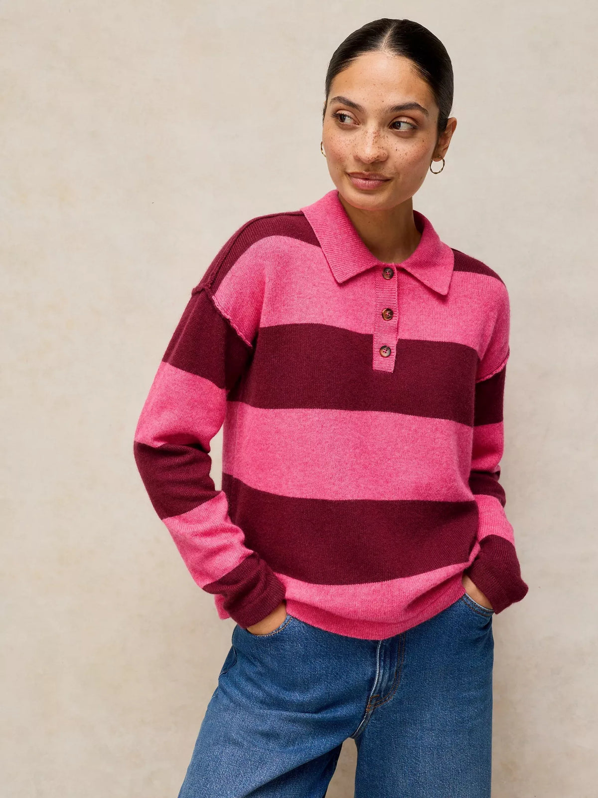 Whitestuff Camilla Stripe Collar Jumper
