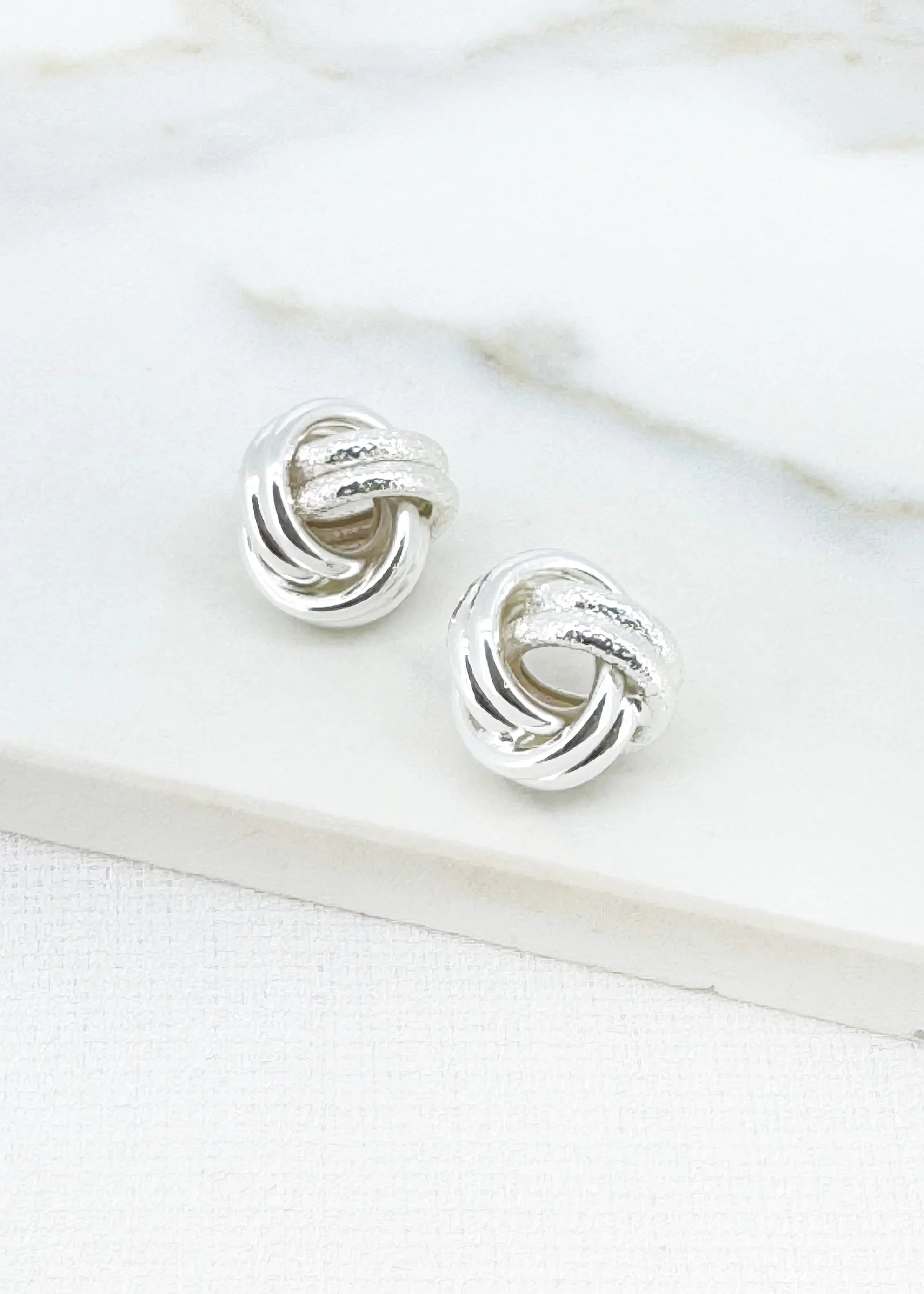 Envy Silver Knot Earrings