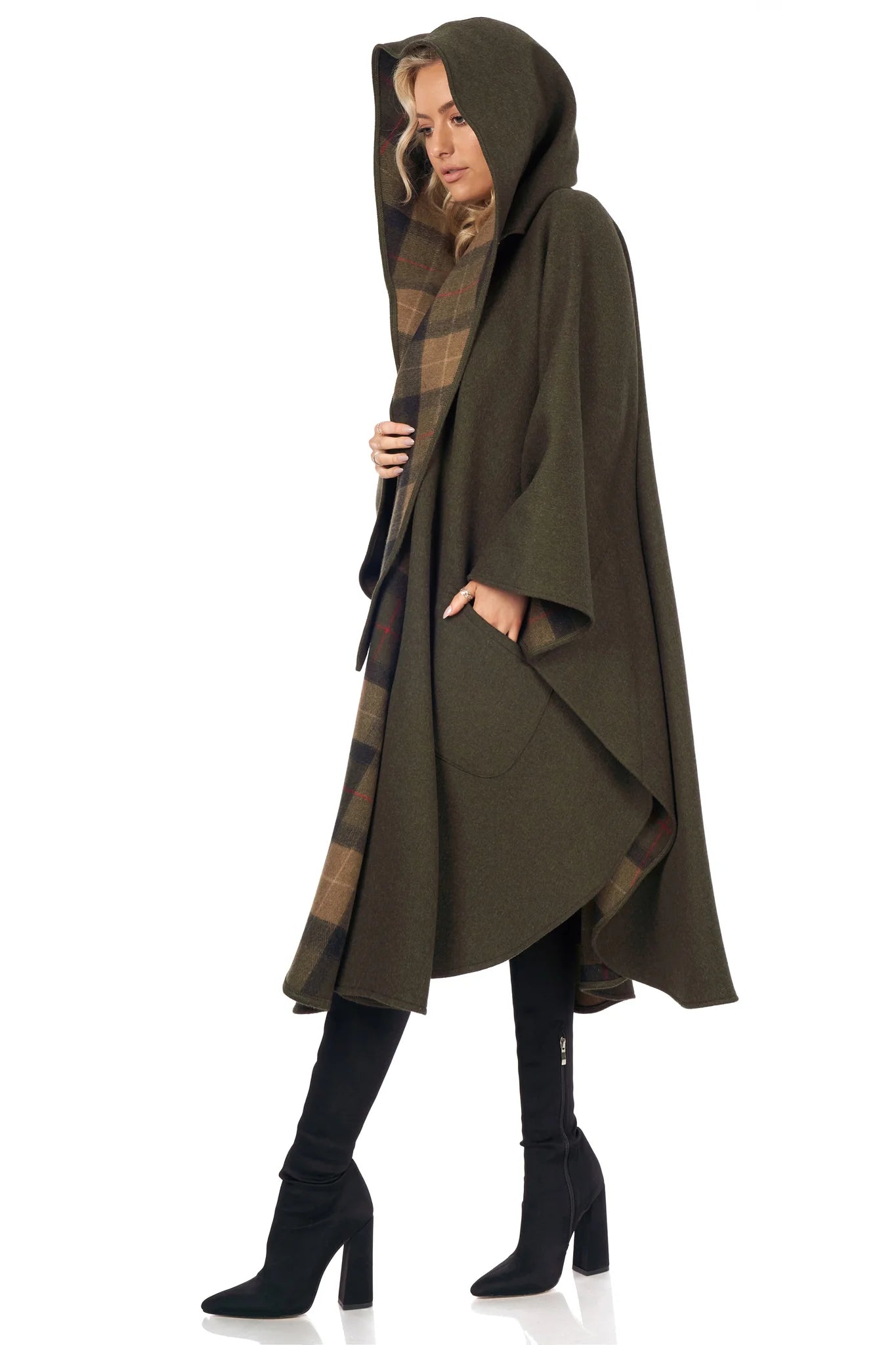 Jimmy Hourihan Cape in Double-Face Cloth with Convertible Hood