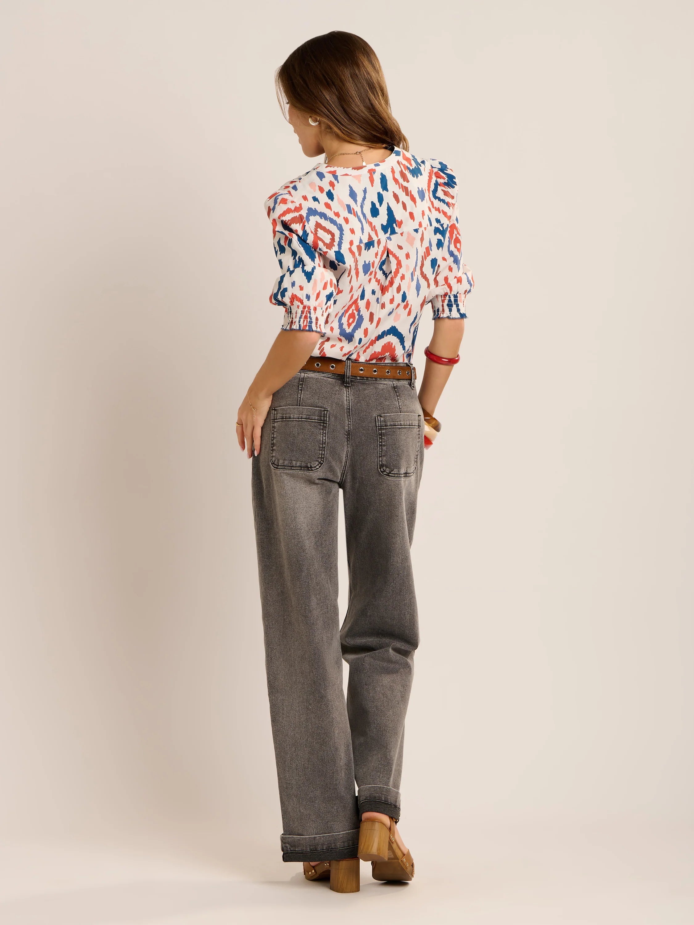 Brakeburn Yuki Ikat Printed Blouse