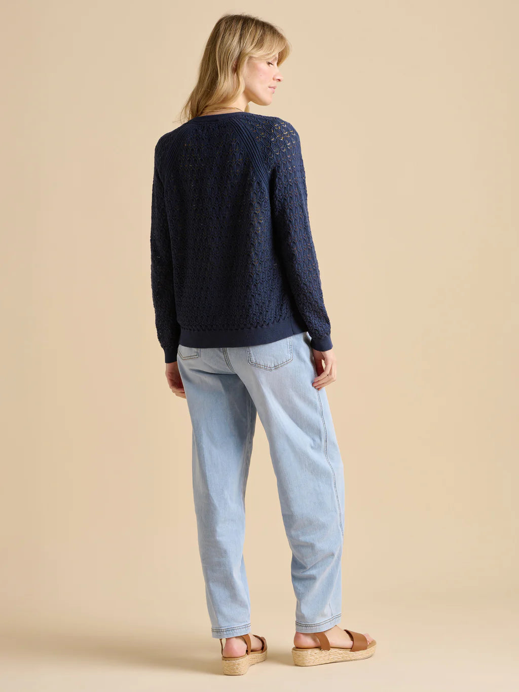 Brakeburn Navy Pointelle Cardigan