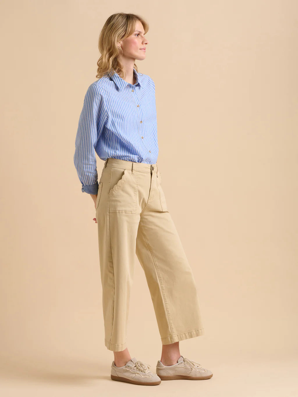 Brakeburn Ankle Crop Wide Leg Trousers