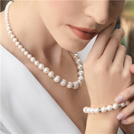 Newbridge Silverware Grace Kelly Pearl with Crystal Necklace