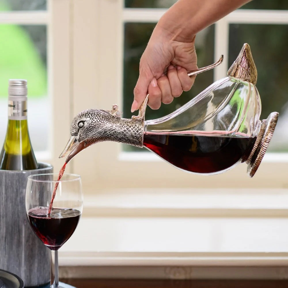 Elegant Newbridge Silverware duck decanter - unique gift for wine lovers.