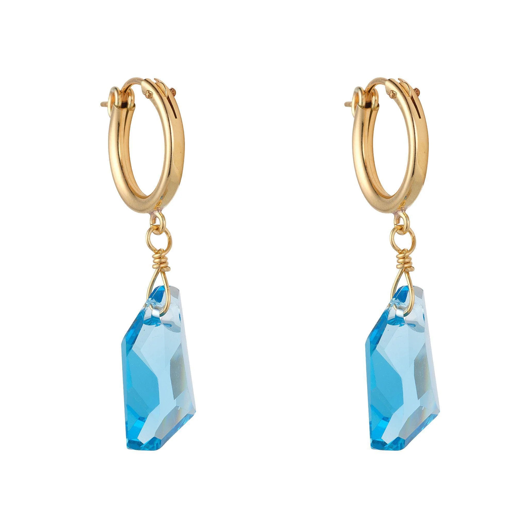 MoMuse Aqua Crystal Clip Hoops
