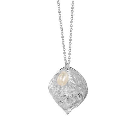Newbridge Silverware Leaf Pendant with Pearl