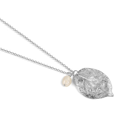 Newbridge Silverware Leaf Pendant with Pearl