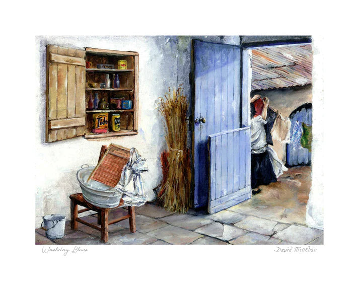 Blue Shoe Gallery Washday Blue Print