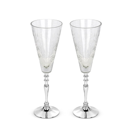 Newbridge Silverware Ornate Cut Glass Champagne Flutes