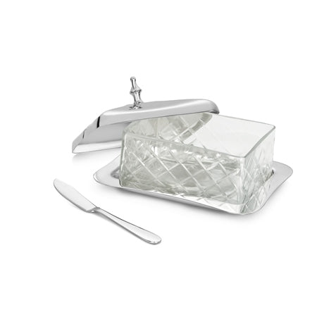 Newbridge Silverware Cut Glass Butter Dish