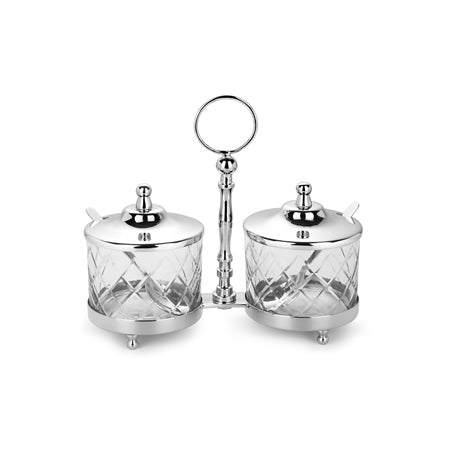 Newbridge Silverware Cut Glass Condiment Set