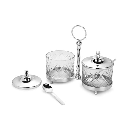 Newbridge Silverware Cut Glass Condiment Set