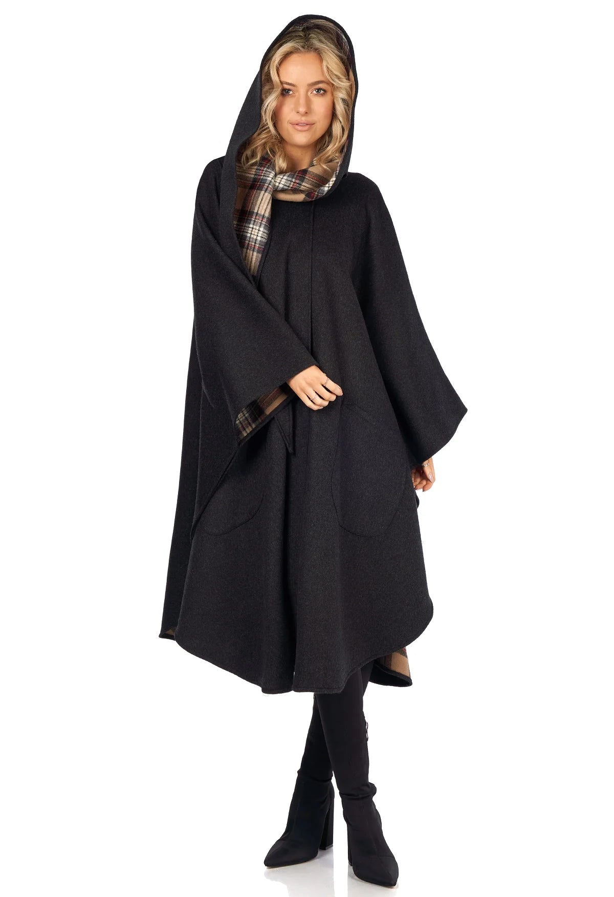 Jimmy Hourihan Cape in Double-Face Cloth with Convertible Hood