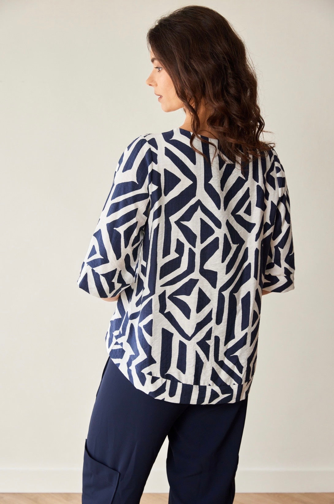 Peruzzi Geo Block Print Top