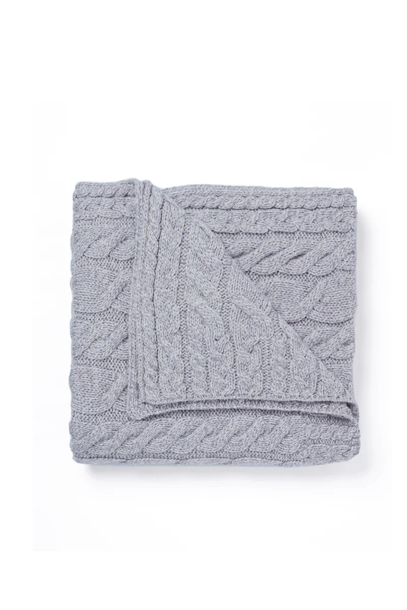 Silver Strand Supersoft Aran Cable Throw , Oatmeal