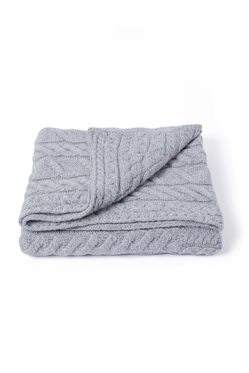Silver Strand Supersoft Aran Cable Throw , Oatmeal