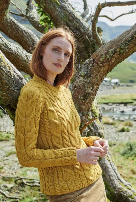 Super Soft Cable Knit Raglan Sweater , Yellow