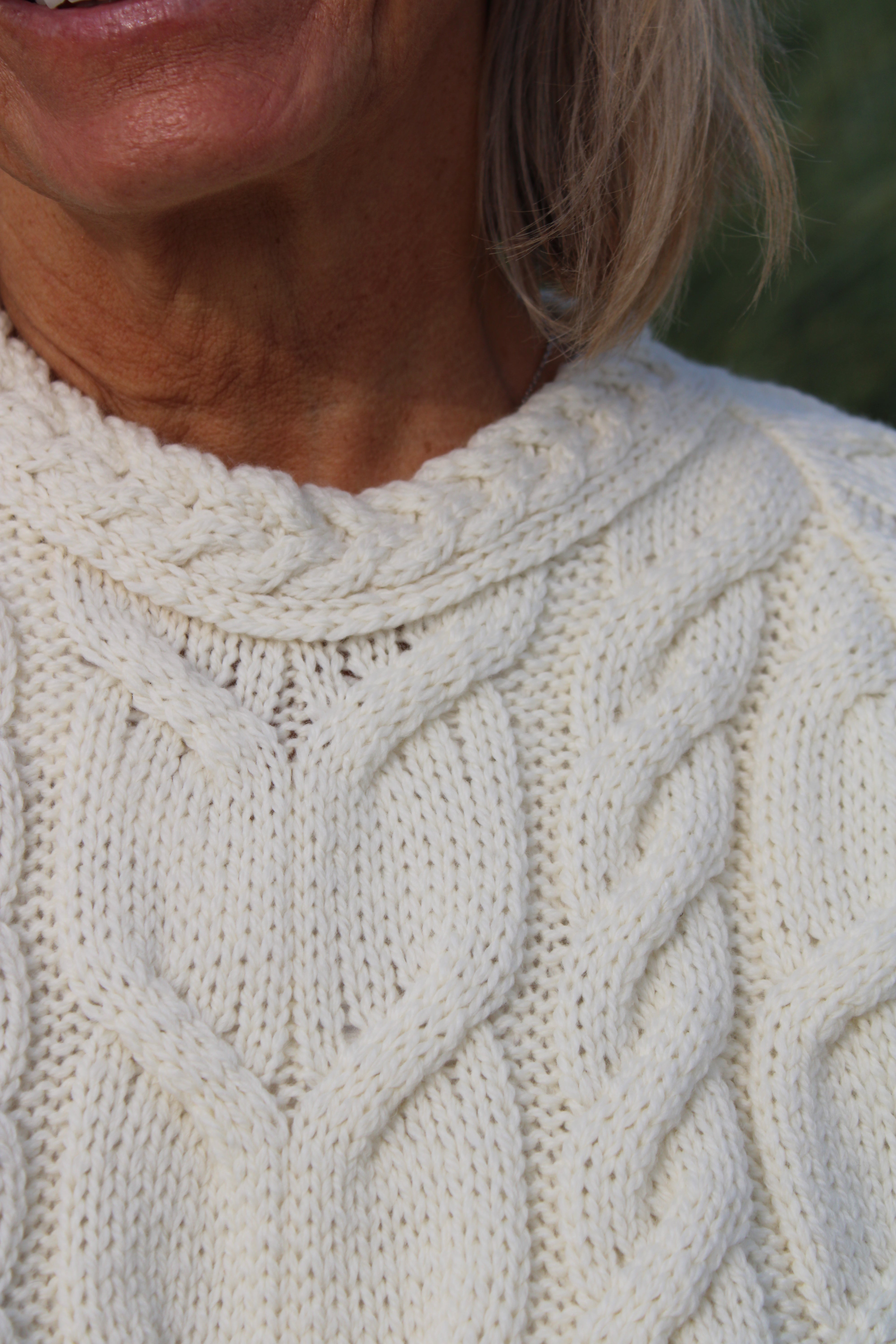 Supersoft Cable Knit Raglan Sweater , Natural