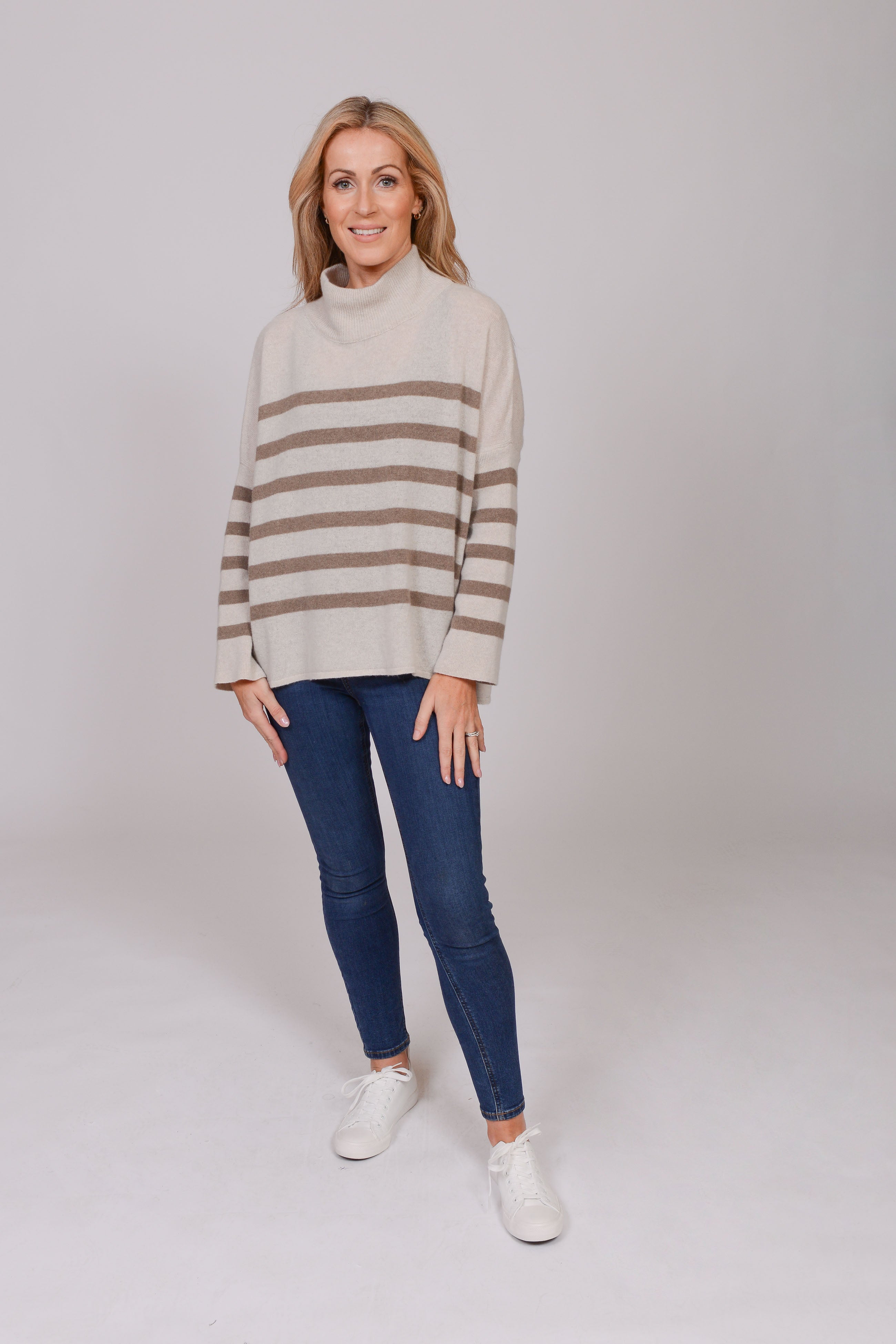 The Wool Co Cashmere Blend Knit, Beige / Brown