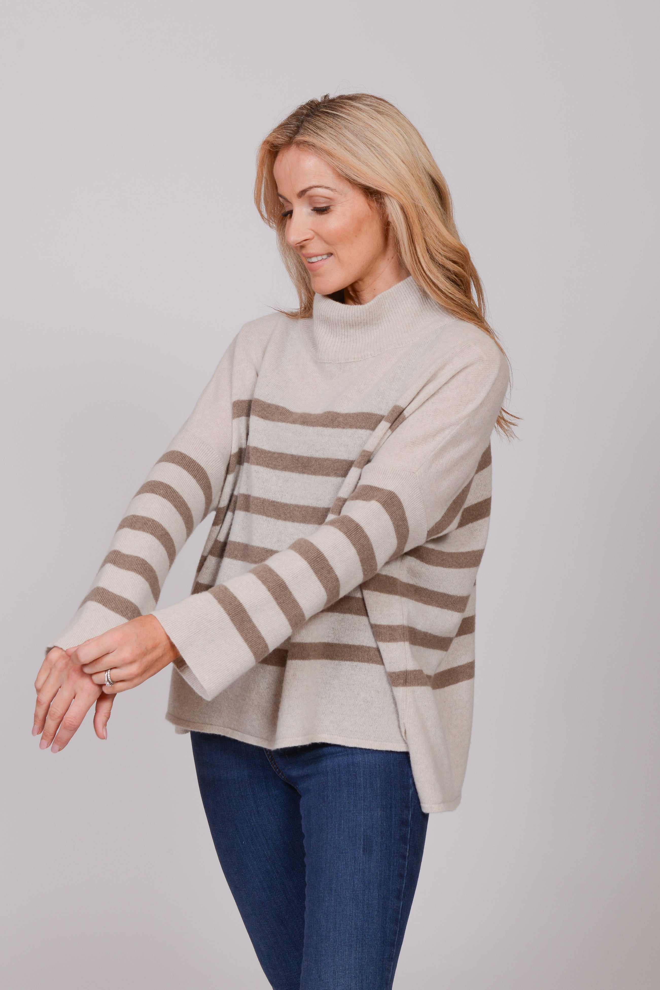 The Wool Co Cashmere Blend Knit, Beige / Brown