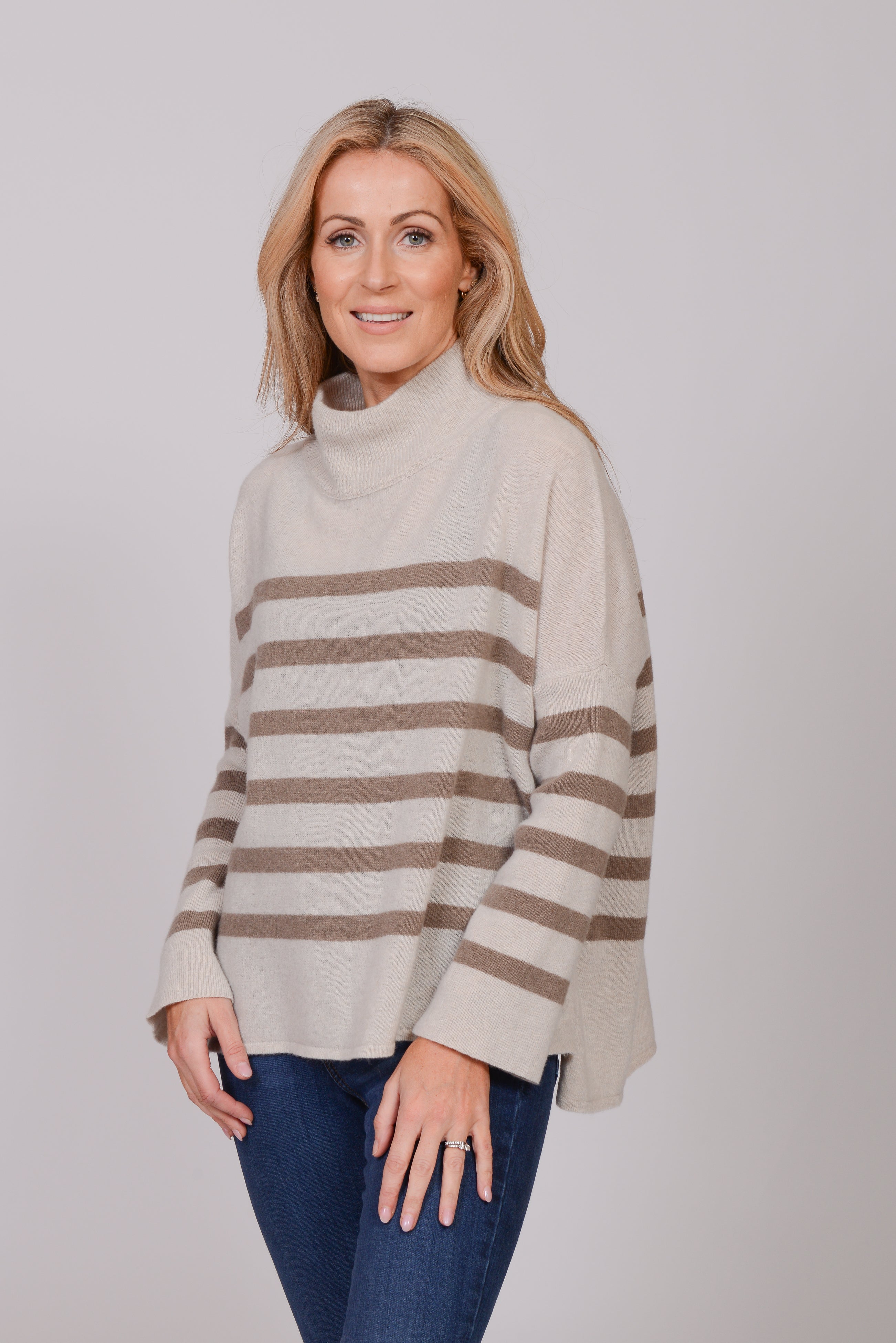 The Wool Co Cashmere Blend Knit, Beige / Brown