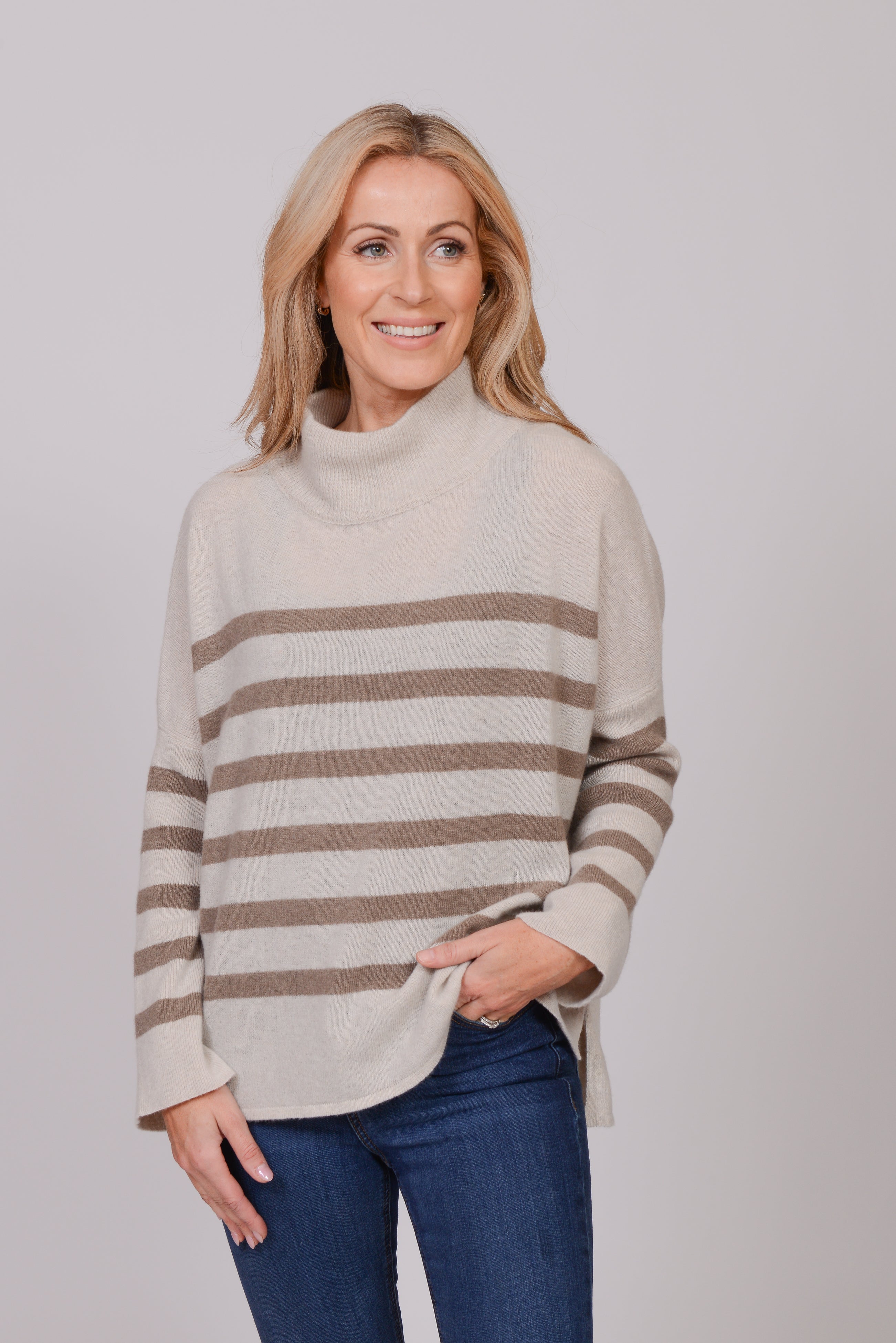 The Wool Co Cashmere Blend Knit, Beige / Brown