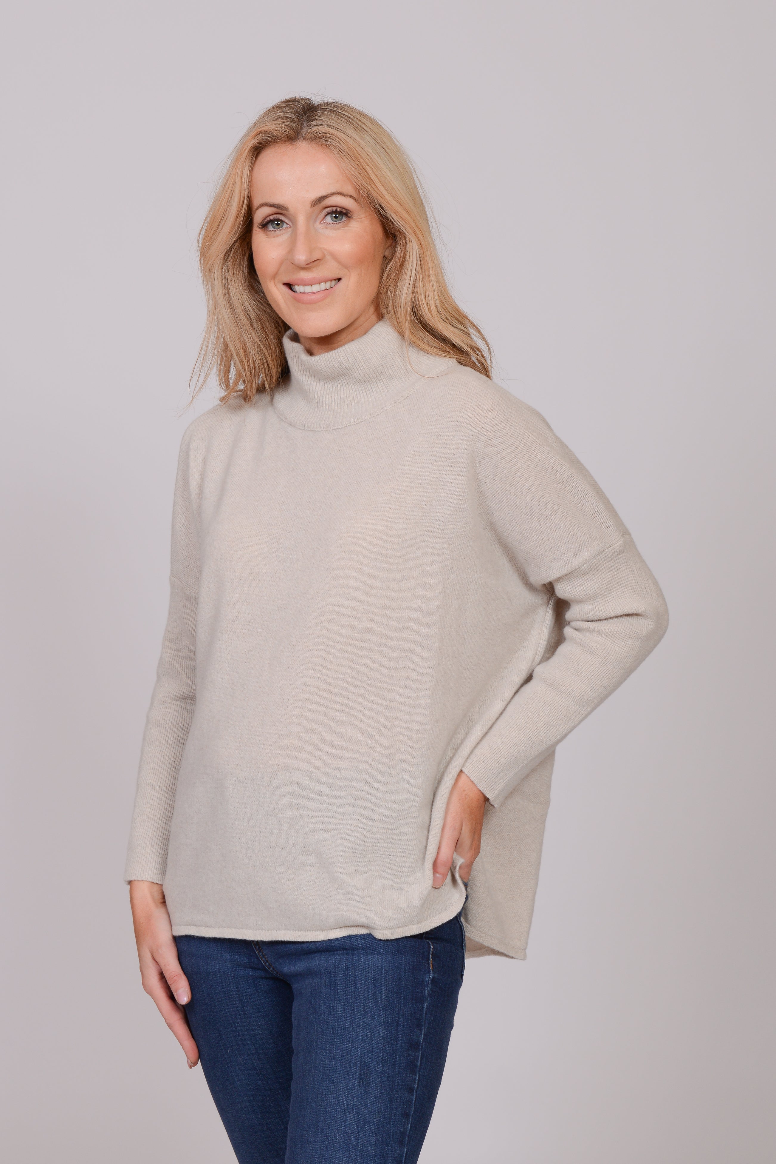 The Wool Co Cashmere Blend Knit , Beige