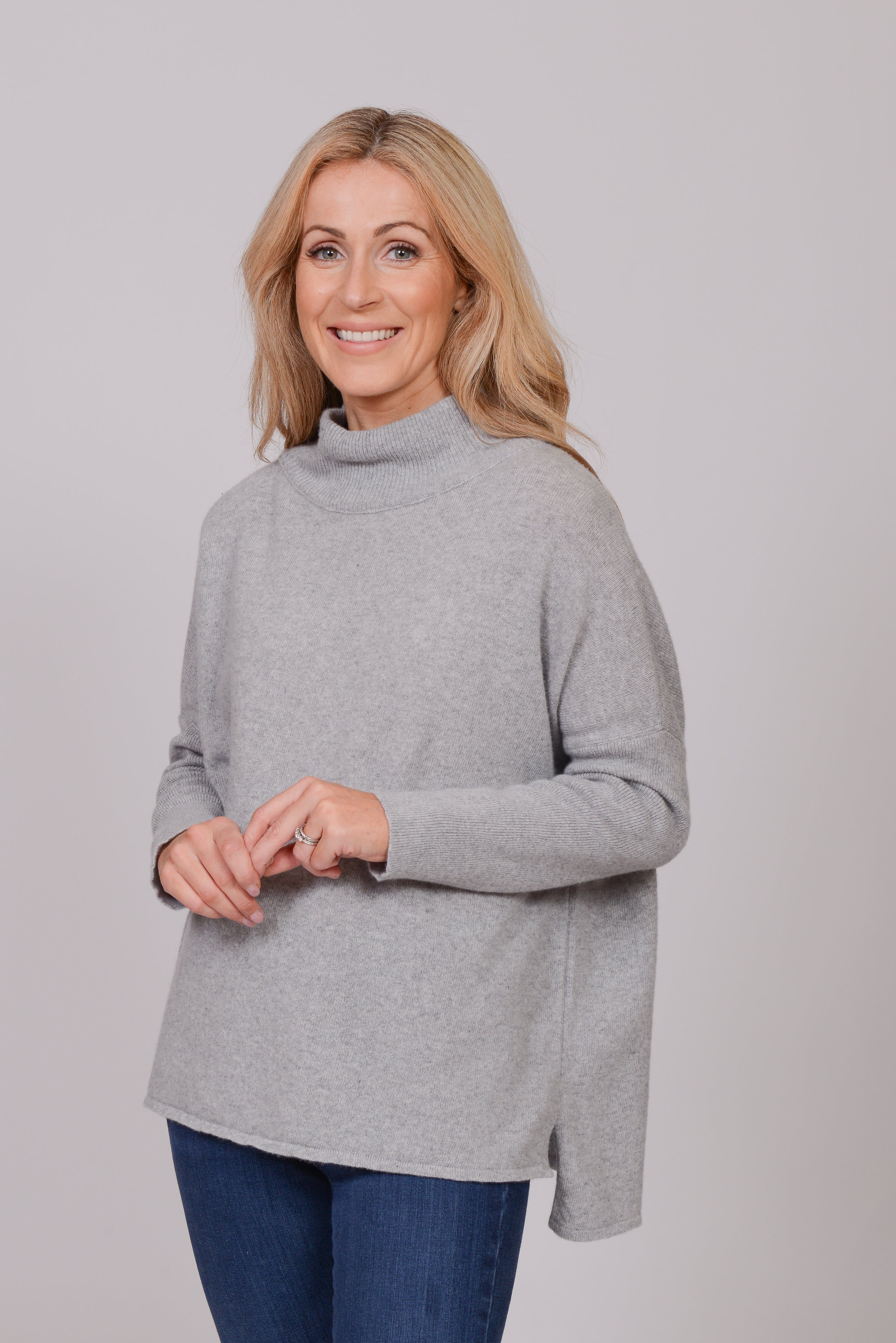 The Wool Co Cashmere Blend Knit , Light Grey