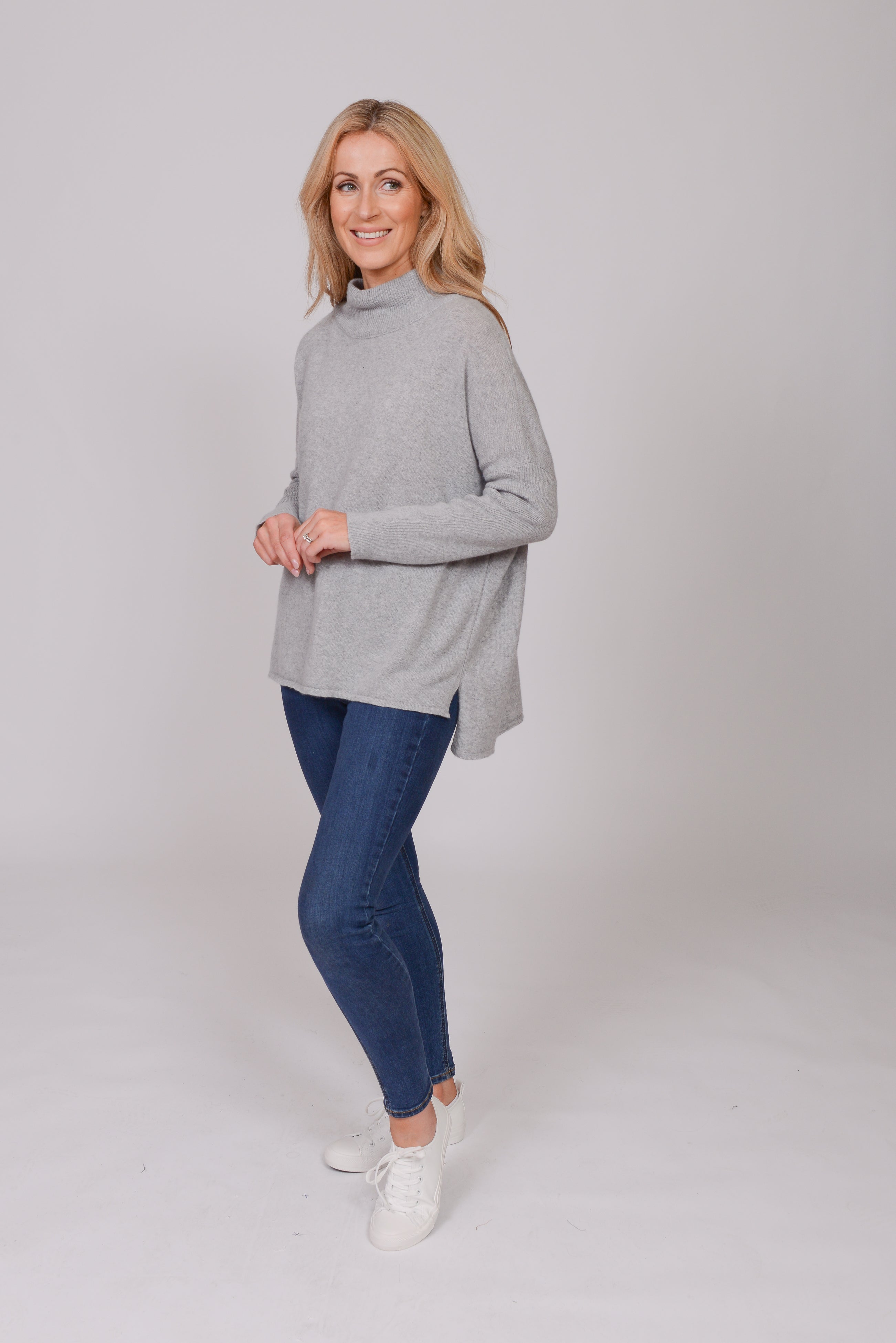 The Wool Co Cashmere Blend Knit , Light Grey