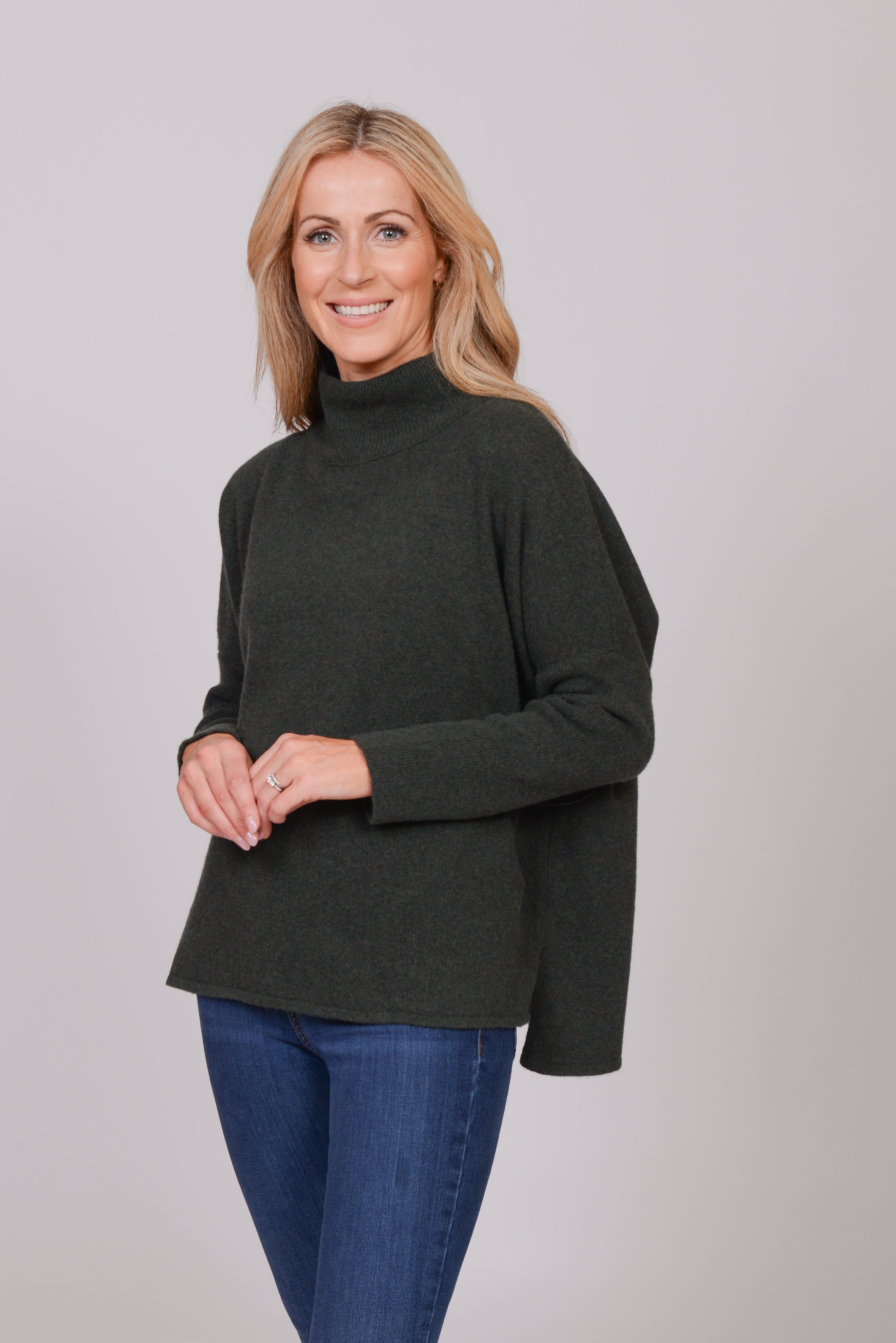 The Wool Co Cashmere Blend Knit , Olive