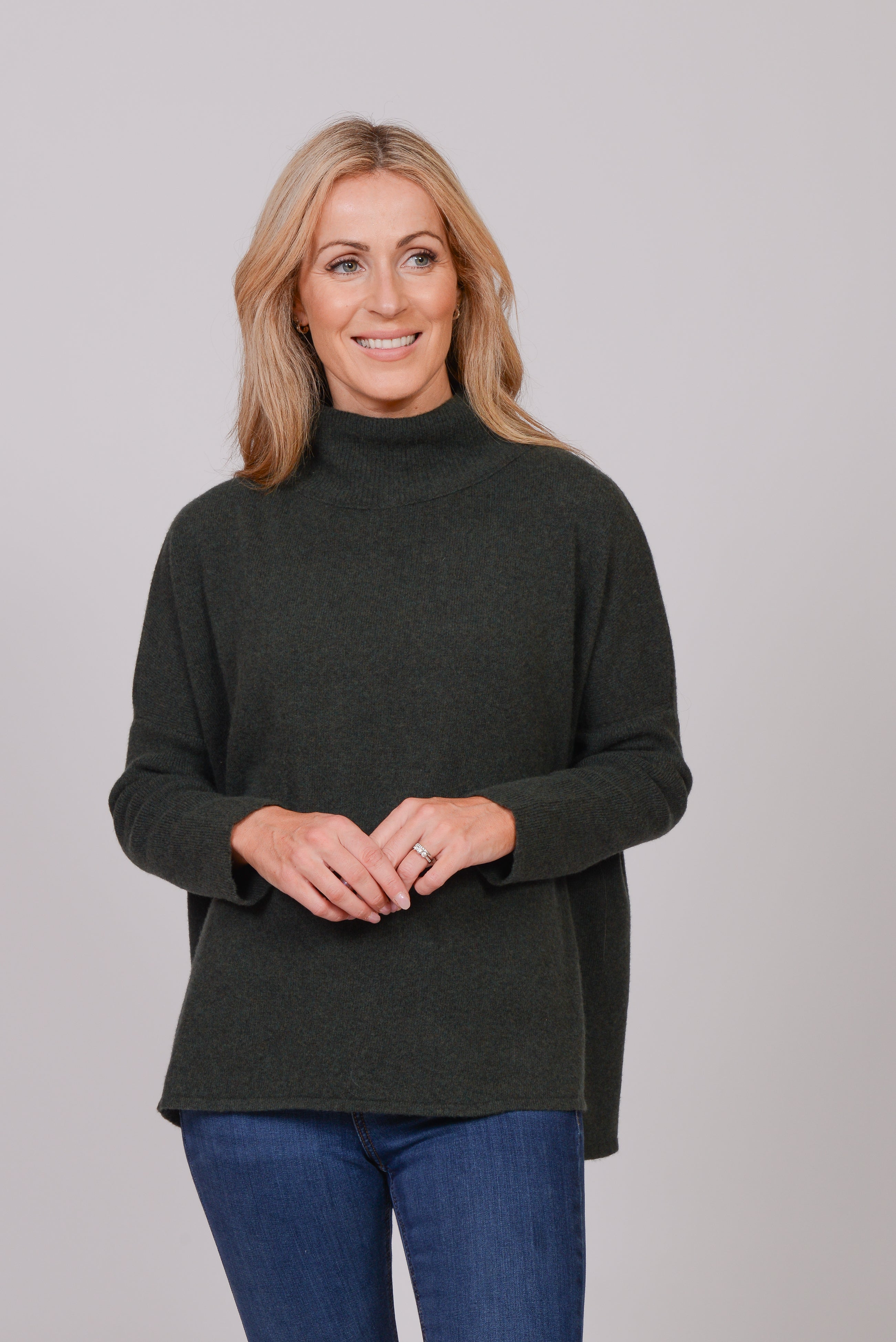 The Wool Co Cashmere Blend Knit , Olive