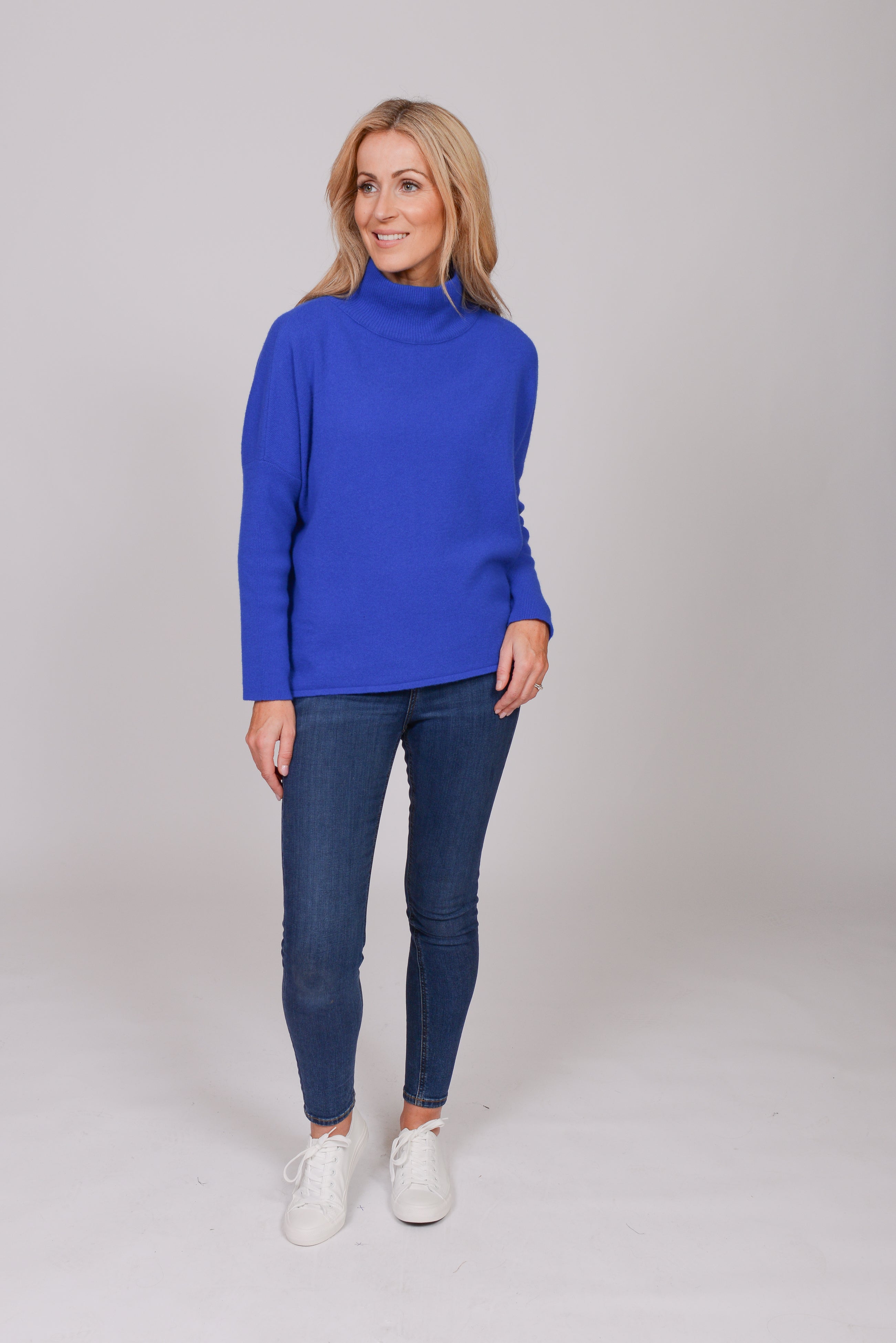 The Wool Co Cashmere Blend Knit , Royal Blue