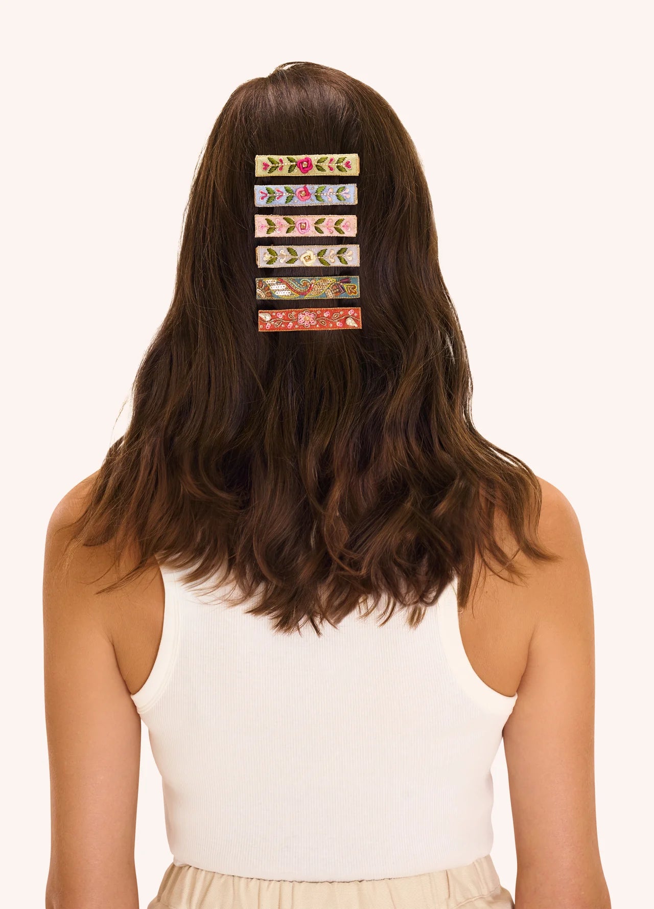 Powder Jewelled Bar Hair Clips