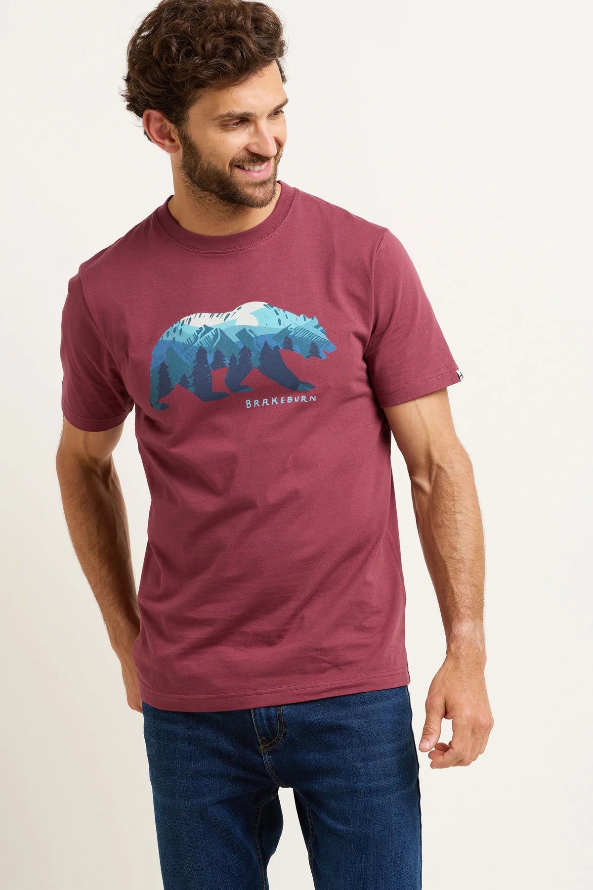 Brakeburn | Bear Tshirt | Burgundy